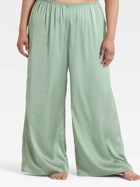 Auden satin sleep pants in Sage Green